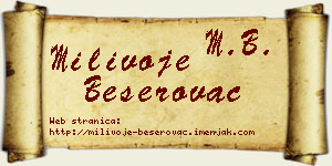 Milivoje Beserovac vizit kartica